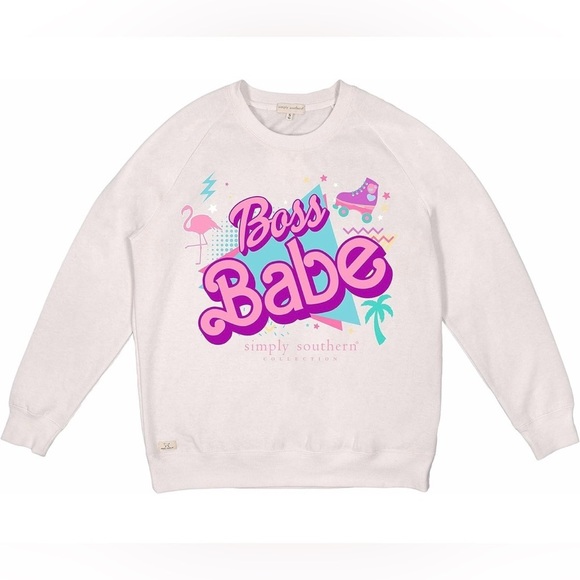 Simply Southern Tops - New Simply Southern Boss Babe Long Sleeve Sweatshirt XXL